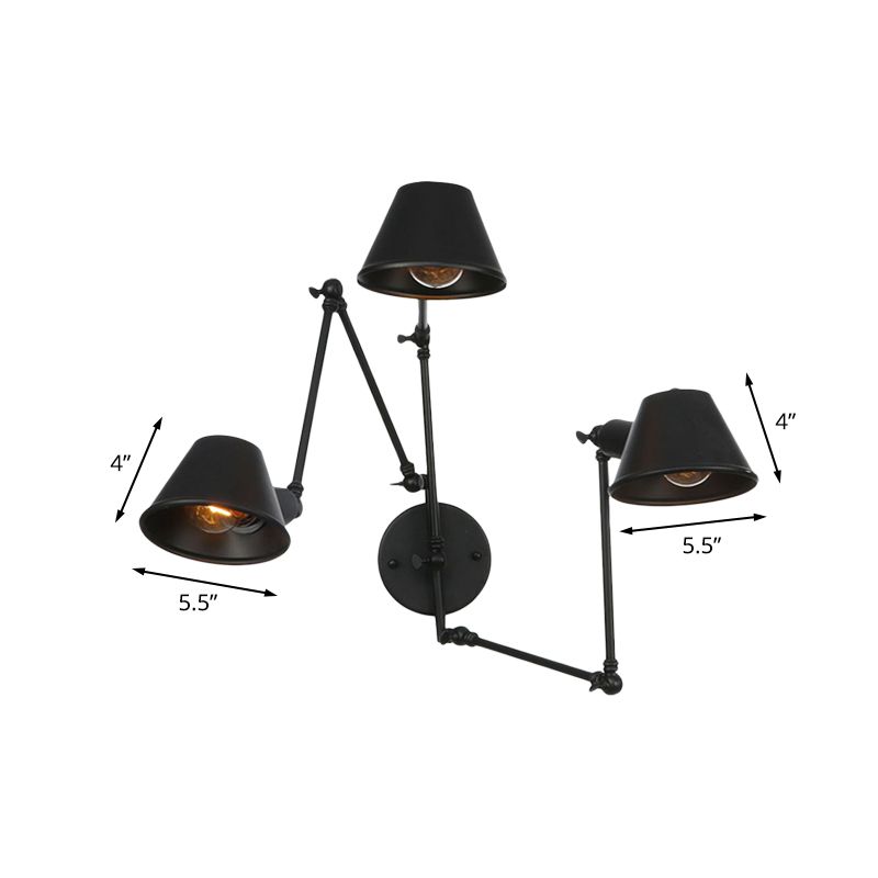 Epoch Applique Murale Cône Vintage, Métal, Noir/Rouille, Salon - Neutralighting