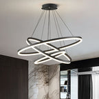 Arisha Suspension Anneau Moderne, Métal/Acrylique, Noir/Blanc, Salon - Neutralighting