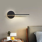 Ray Ronde LED Applique Murale Blanc Noir Acrylique Métal Salon - Neutralighting