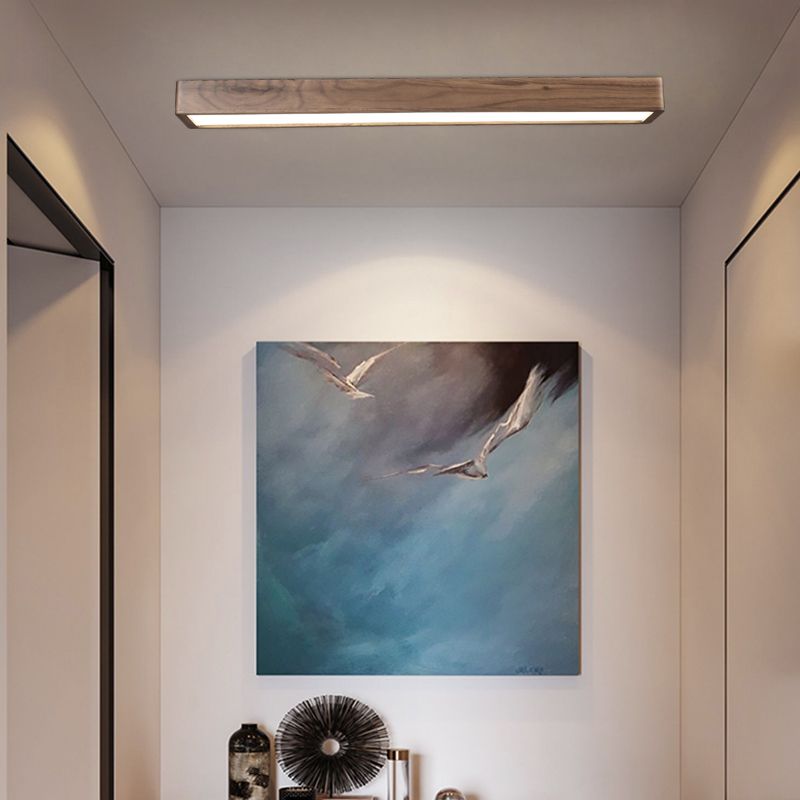 Muto Plafonnier Rectangulaire Moderne, Bois/Acrylique, Bois, Salon - Neutralighting