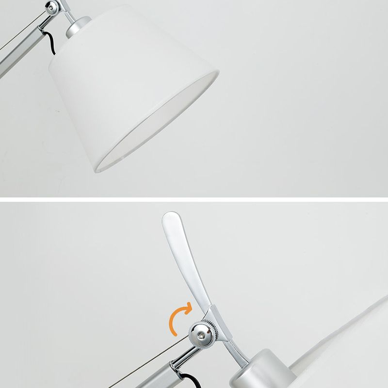 Epoch Applique Murale Orientable Minimaliste, Métal/Fabrique, Argent - Neutralighting