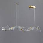 Yela Luminaires Suspensions Vague Moderne Métal/Acrylique Blanc/Doré Salon - Neutralighting
