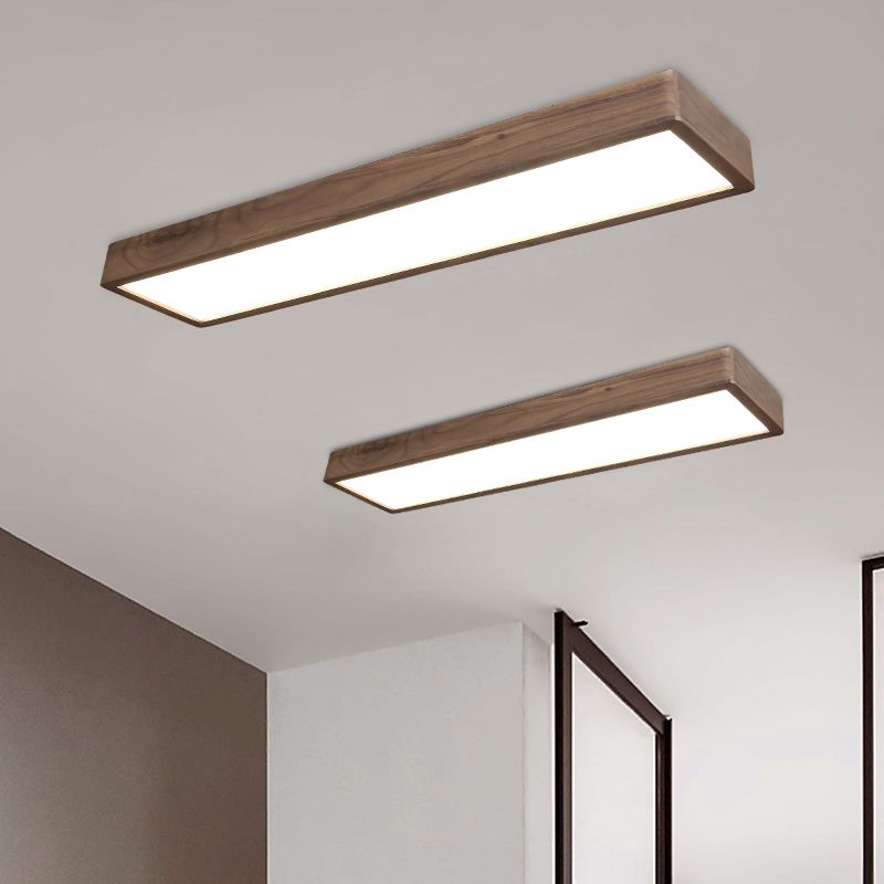 Muto Plafonnier Rectangulaire Moderne, Bois/Acrylique, Bois, Salon - Neutralighting