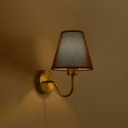 Tiffany Applique Murale Géométrique Nordique, Métal/Tissu, Noir/Blanc/Café/Lin, Chambre - Neutralighting