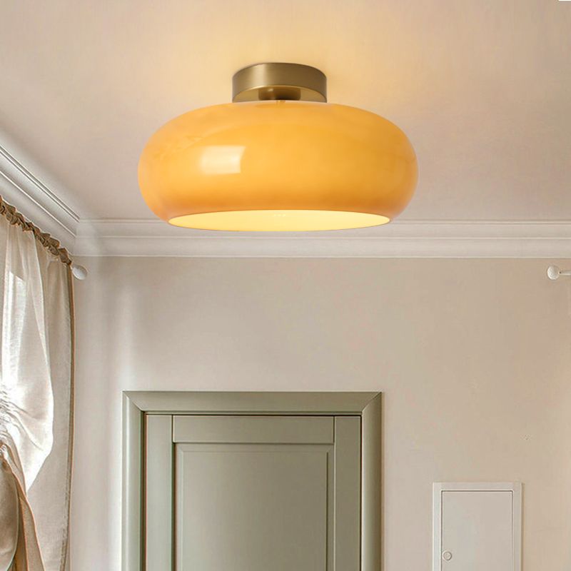Valentina Plafonnier Rond Moderne, Métal/Verre, Orange/Blanc, Salon - Neutralighting