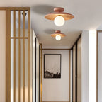 Oaki Plafonnier Bol Moderne. Bois/Verre. Bois/Noyer. Salon - Neutralighting