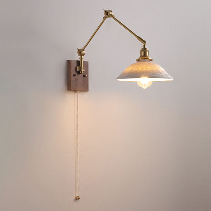 Muto Applique Murale Réglable Rétro, Métal/Bois, Salon - Neutralighting