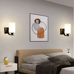 Tiffany Applique Murale Miroir Cylindrique Moderne, Verre/Métal, Noir/Chromé, Salon - Neutralighting