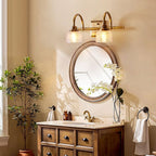 Arisha Applique Murale Bol Vintage, Métal/Verre, Laiton, Salle de Bain - Neutralighting