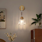 Arisha Applique Murale Fleur Moderne, Bois/Verre, Bois, Cuisine/Couloir - Neutralighting