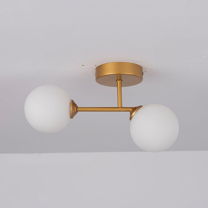 Valentina Plafonnier Rond Moderne, Métal/Verre, Noir/Doré, Salon - Neutralighting