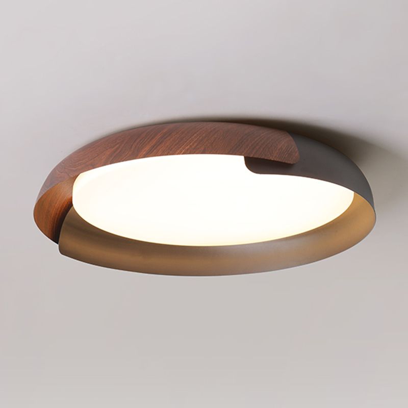 Arisha Plafonnier Anneau Moderne, Métal/Acrylique, Noir/Blanc/Noyer/Jaune/Gris, Salon - Neutralighting