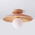 Oaki Plafonnier Bol Moderne. Bois/Verre. Bois/Noyer. Salon - Neutralighting