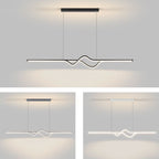 Arisha Suspension Linéaire Minimaliste, Noir/Blanc/Gris, Salon - Neutralighting