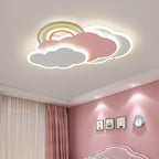 Aria Plafonnier Nuage Moderne, Métal/Acrylique, Blanc/Rose, Salon - Neutralighting