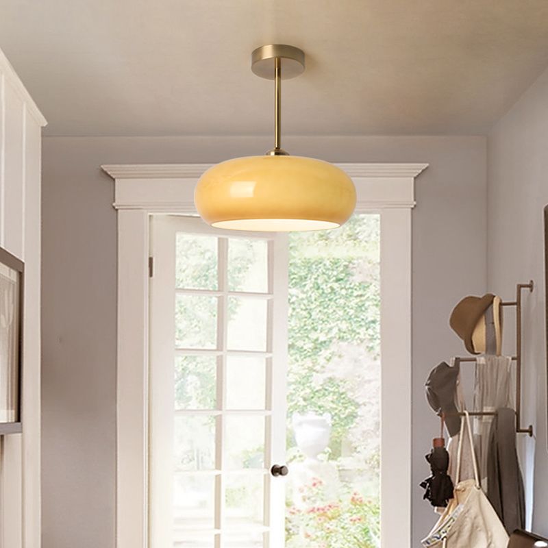 Valentina Plafonnier Rond Moderne, Métal/Verre, Orange/Blanc, Salon - Neutralighting
