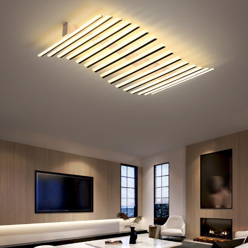 Arisha Plafonnier Multi/Linéaire Moderne, Métal/Acrylique, Noir, Salon - Neutralighting