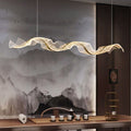Yela Luminaires Suspensions Vague Moderne Métal/Acrylique Blanc/Doré Salon - Neutralighting
