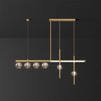 Kristy Suspension Linéaire/Sphère Moderne, Métal/Cristal, Doré, Salle à Manger - Neutralighting