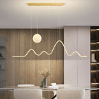 Arisha Suspension Linéaire Naturelle, Noir/Blanc/Or, Salon - Neutralighting