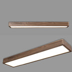 Muto Plafonnier Rectangulaire Moderne, Bois/Acrylique, Bois, Salon - Neutralighting