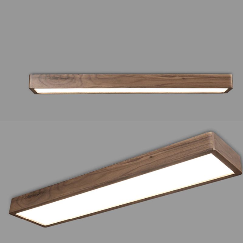 Muto Plafonnier Rectangulaire Moderne, Bois/Acrylique, Bois, Salon - Neutralighting