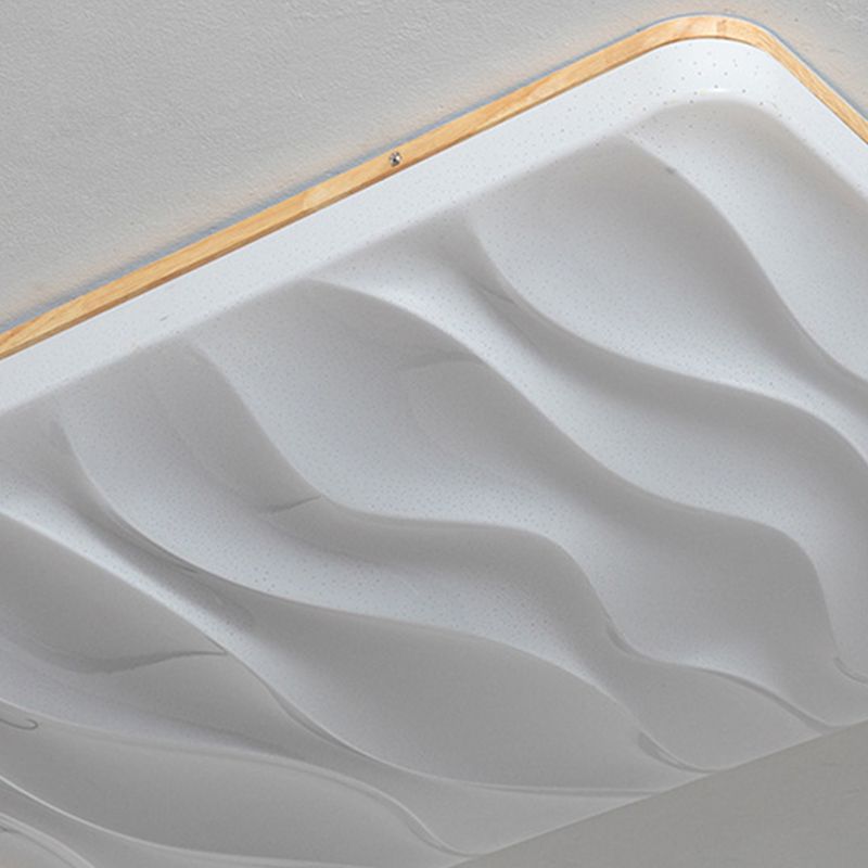 Muto Plafonnier Géométrique Moderne, Bois/Acrylique, Blanc, Salon - Neutralighting