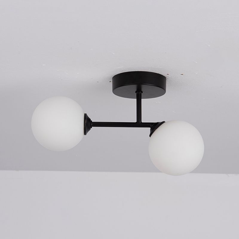 Valentina Plafonnier Rond Moderne, Métal/Verre, Noir/Doré, Salon - Neutralighting