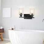 Silva Applique Murale Miroir Cylindrique Moderne, Verre/Métal, Noir/Or/Nickel, Chambre - Neutralighting
