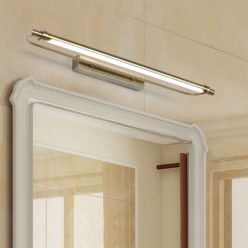Arisha Applique Murale LED Minimaliste Linéaire, Métal/Acrylique, Or, Salle de Bain - Neutralighting