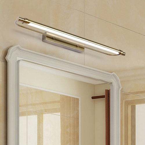 Arisha Applique Murale LED Minimaliste Linéaire, Métal/Acrylique, Or, Salle de Bain - Neutralighting