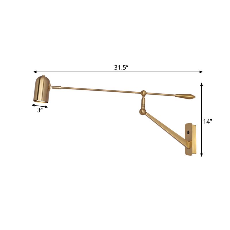 Arisha Applique Murale Orientable Vintage, Métal, Doré, Salon - Neutralighting