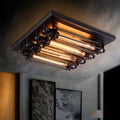 Silva Plafonnier Tube/Multi Vintage, Métal, Noir, Salon - Neutralighting
