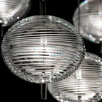 Valentina Suspension Globe Moderne, Verre/Métal, Noir/Or, Chambre - Neutralighting