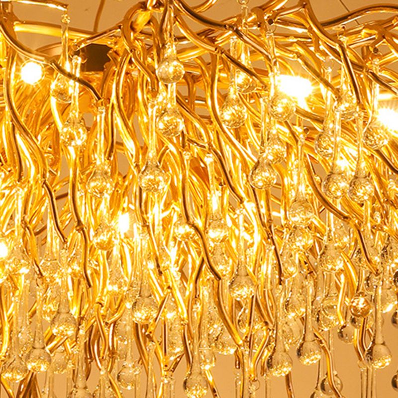 Arisha Lustre Fleur Luxueux, Metal/Cristal, Or, Salon - Neutralighting