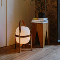 Muto Lampadaire Lanterne Moderne, Bois/Verre, Blanc/Bois, Salon - Neutralighting