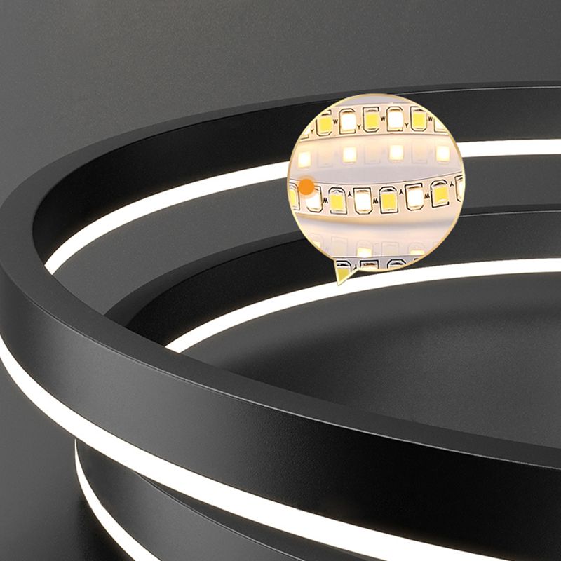Arisha Suspension Anneau Moderne, Métal/Acrylique, Noir/Blanc, Salon - Neutralighting