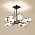 Arisha Lustre Carré Contemporain, Metal/Tissu, Noir/Or, Chambre - Neutralighting