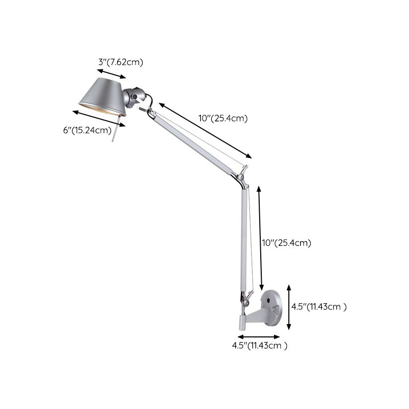 Epoch Applique Murale Réglable Industrielle, Argent, Bureau - Neutralighting