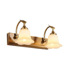 Ray Applique Murale Miroir Fleur Rétro, Métal/Verre, Or, Salle de Bain - Neutralighting