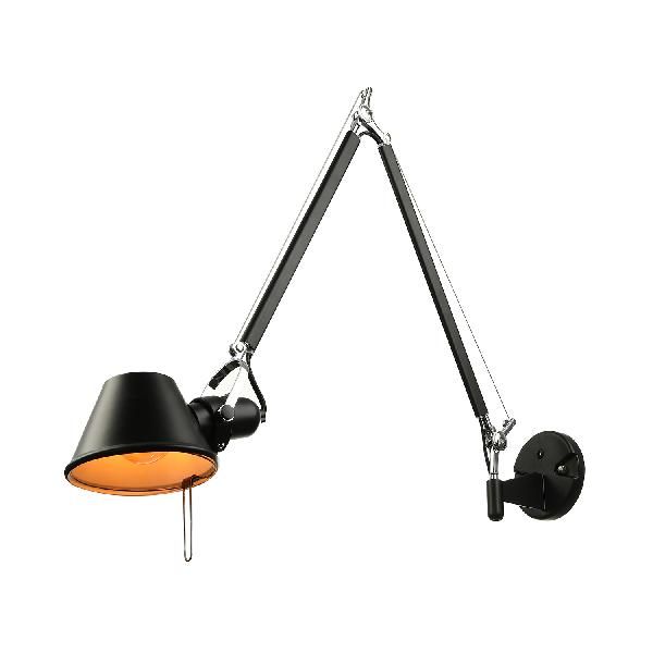 Epoch Applique Murale Cône Simple, Métal, Noir/Chrome, Salon - Neutralighting