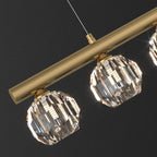 Kristy Suspension Linéaire/Sphère Moderne, Métal/Cristal, Doré, Salle à Manger - Neutralighting