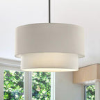 Ritta Moderne LED Suspension Blanc Noir Métal Tissu Salon Chambre à coucher - Neutralighting