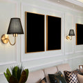 Tiffany Applique Murale Géométrique Nordique, Métal/Tissu, Noir/Blanc/Café/Lin, Chambre - Neutralighting
