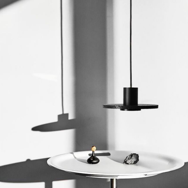 Arisha Suspension Cylindre Moderne, Pierre, Noir, Chambre - Neutralighting