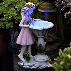 Aria Lampadaire Fille Arc Deco, Résine, Rose, Extérieur - Neutralighting