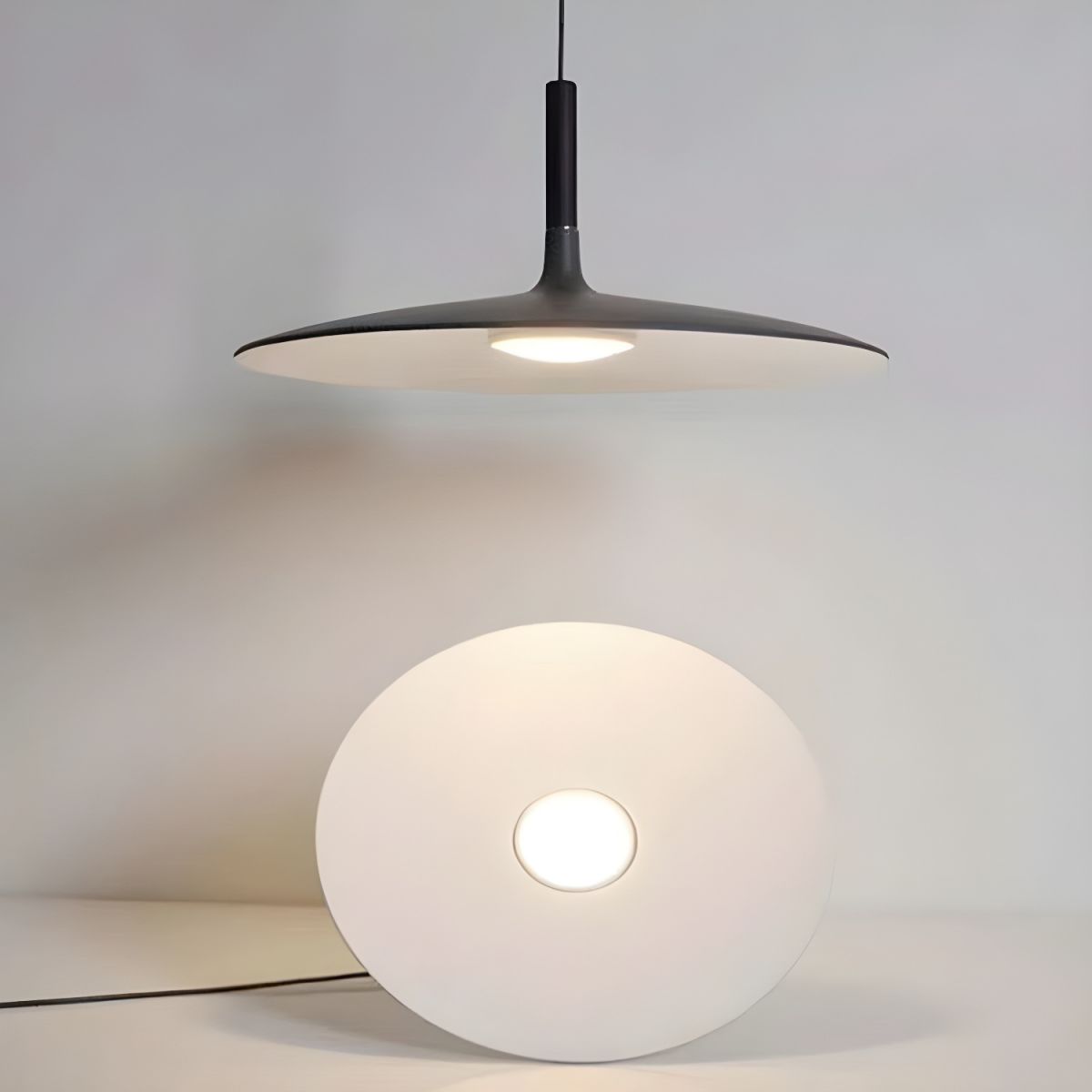 Lustra Suspension Lampe Disque Plat en Aluminium - Neutralighting
