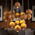 Muto Ball Cluster LED Suspension Bois Salon Chambre à coucher - Neutralighting