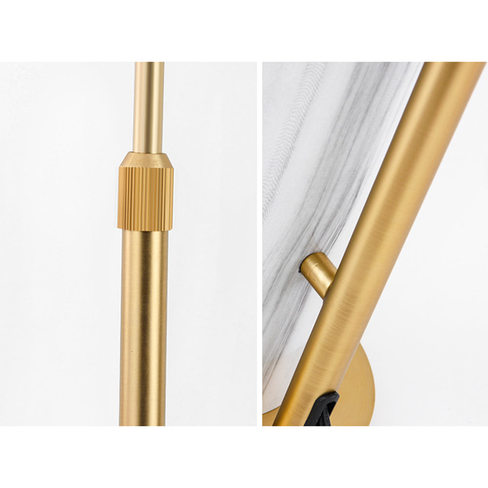 Mira Lampadaire Cylindre Moderne, Marbre/Métal, Doré, Salon - Neutralighting