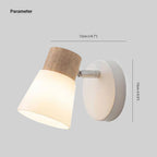 Muto Design Italien LED Applique Murale à Miroir Ronde Rustique Bois/Verre Blanc Salle de Bain - Neutralighting